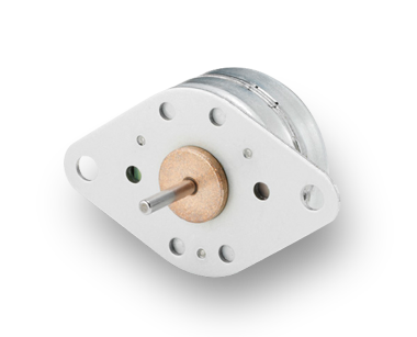 Portescap stepper motor. Precise positioning by moving in predefined, discrete steps, operatable without feedback device.