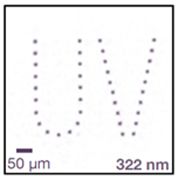 : Experimentally generated dot pattern in the UV range (322 nm), suitable for optical tweezers. © Max Planck Institute of Quantum Optics : Experimentally generated dot pattern in the UV range (322 nm), suitable for optical tweezers. © Max Planck Institute of Quantum Optics