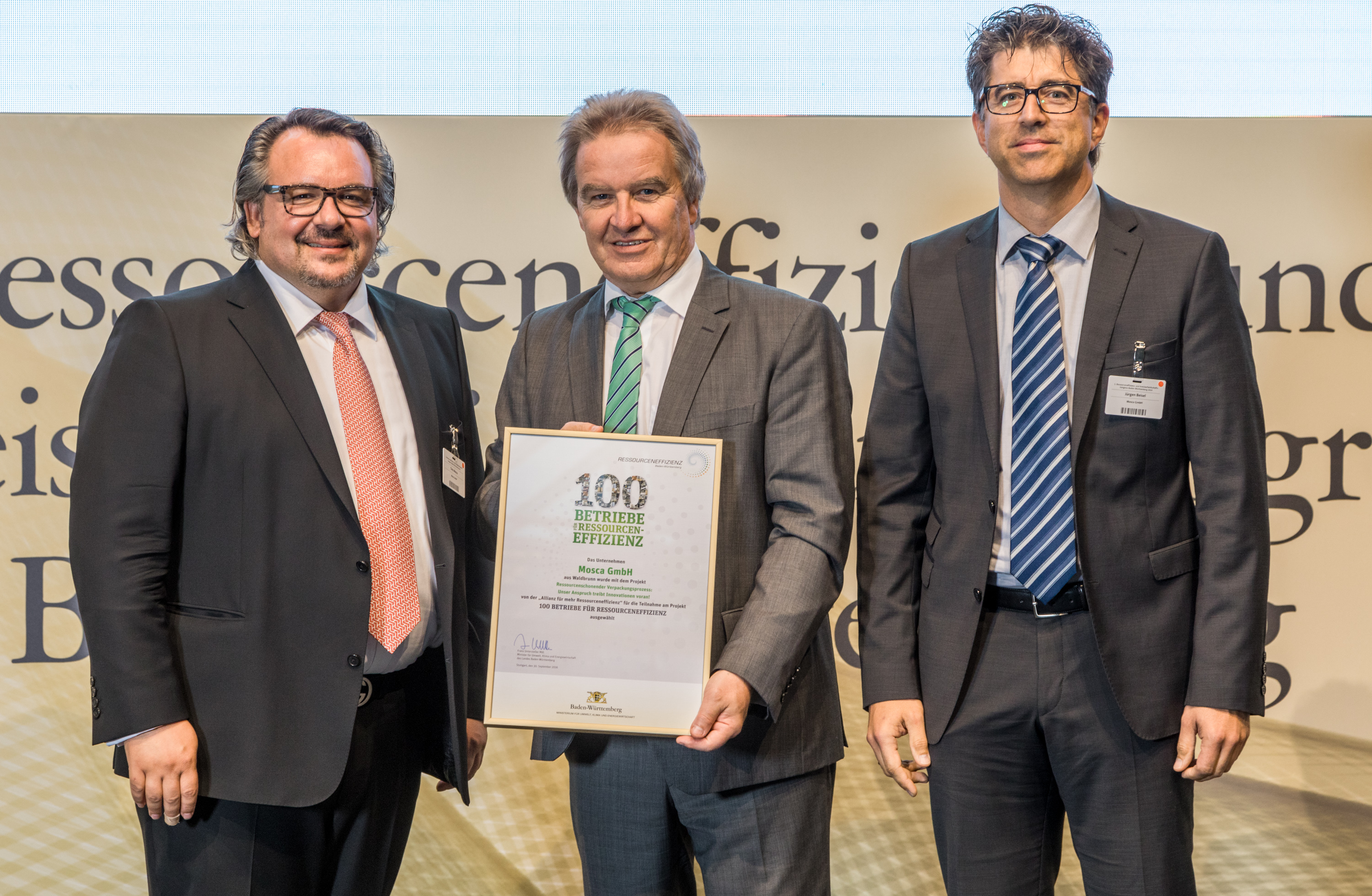 100 Companies for Resource Efficiency Awarded Mosca GmbH