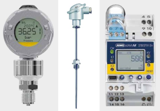 Left to right: JUMO SIRAS P21 AR | JUMO PROCESStemp | JUMO safetyM STB/STW Ex. Source: JUMO Canto